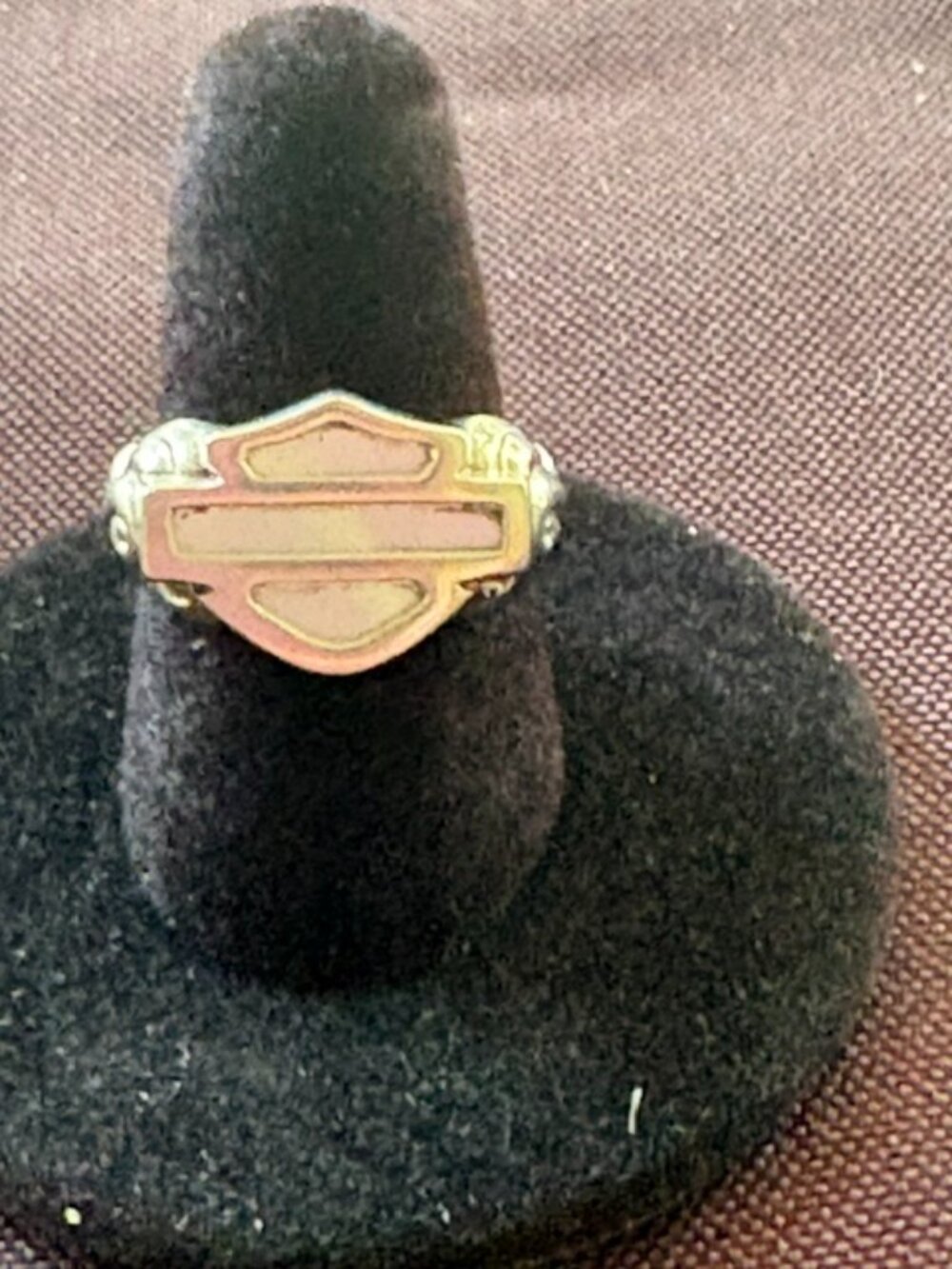 HARLEY DAVIDSON STERLING SILVER MOTHER OF PEARL RING